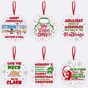 National Lampoon's Christmas Vacation 6Pc Ornament Set Funny Humor Nostalgia NIP